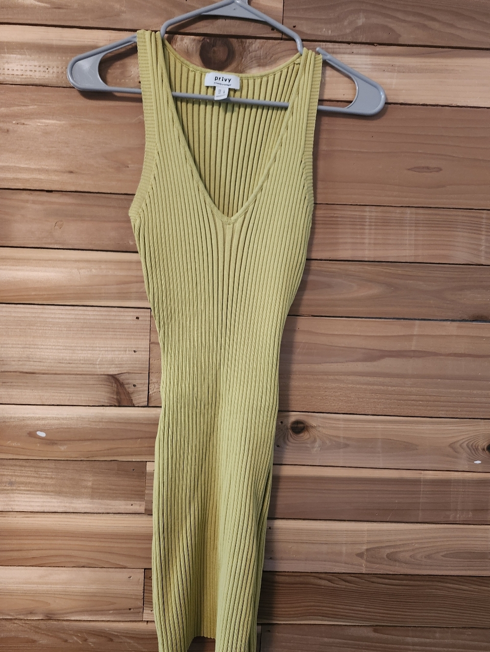 privy Ribbed Knit Dress Green Size Large